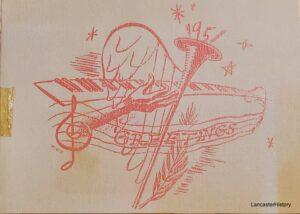 Christmas card with musical instruments